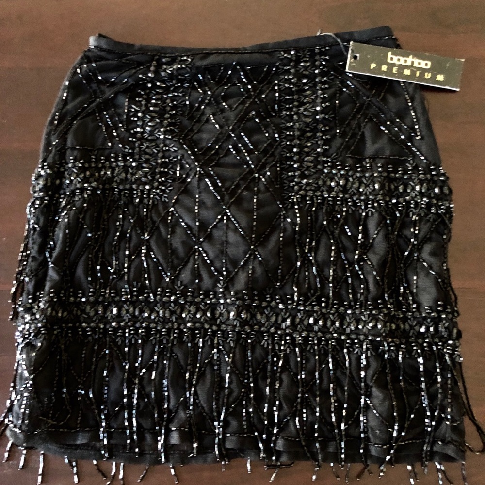 Black embellished skirt